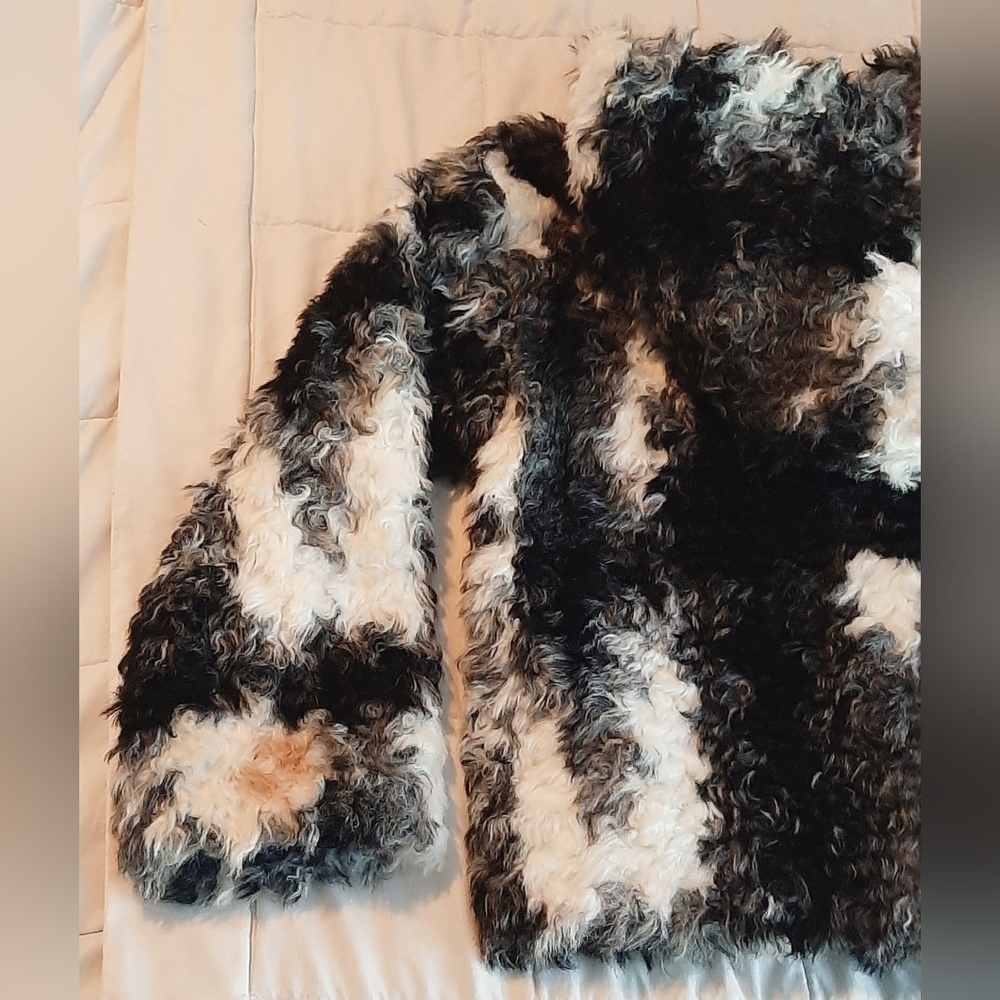 Zara Trf OuterWear Fluffy Faux Fur Patchwork Jacket - Picture 9 of 16
